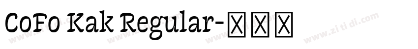 CoFo Kak Regular字体转换 CoFo Kak Regular字体转换